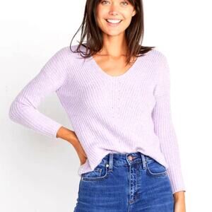 Marine Layer Elisa Pullover Womens XS Heather Lilac Acrylic Cashmere Sweater